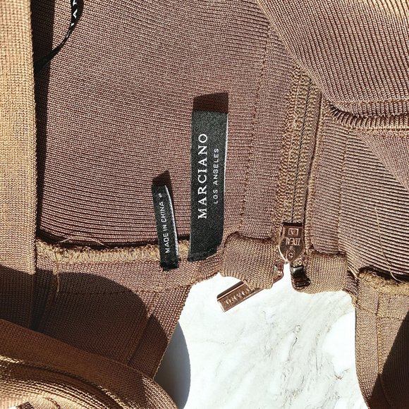 Marciano Los Angeles Women's Brown Sleeveless Back Zipper Midi Dress Size Small - Picture 8 of 8